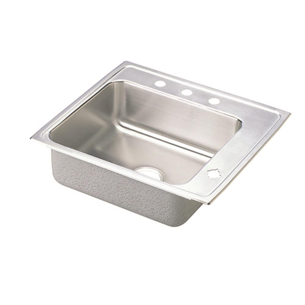 Elkay Lustertone DropIn Stainless Steel 21.37 in. 4Hole Single Bowl