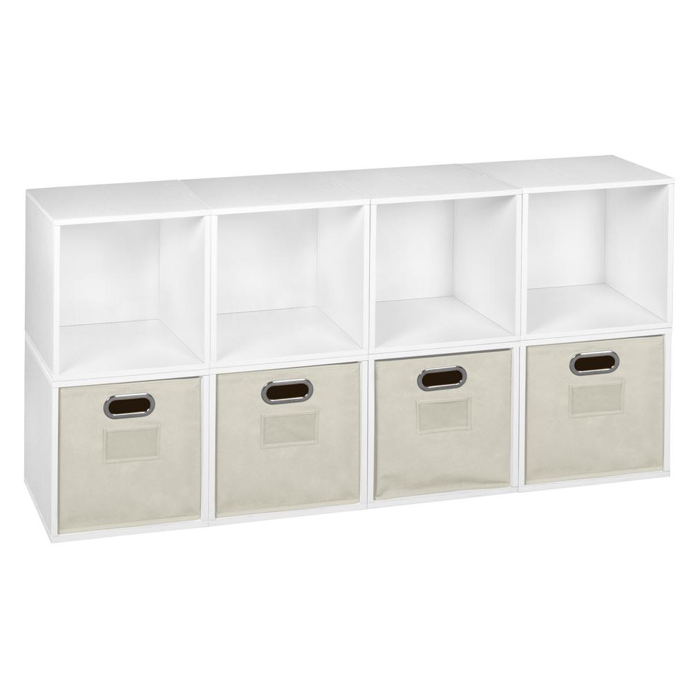 Niche Cubo 52 in. H x 26 in. W White Wood Grain/Natural 8Cube and 4