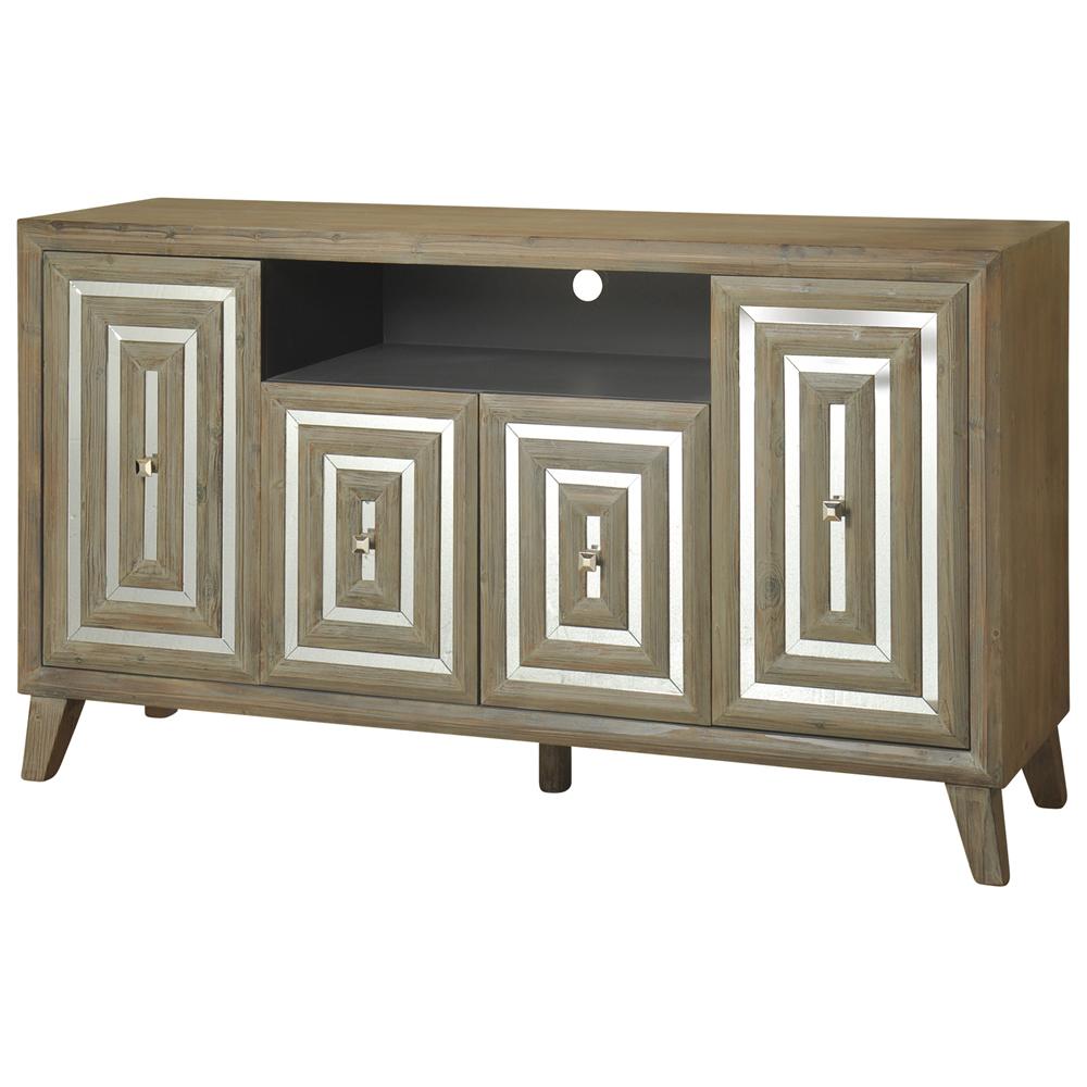 Stylecraft 4 Door Driftwood Gray Inlaid Mirror Tv Media Console Stylecraft 4 Door Driftwood Gray Inlaid Mirror Tv Media Console