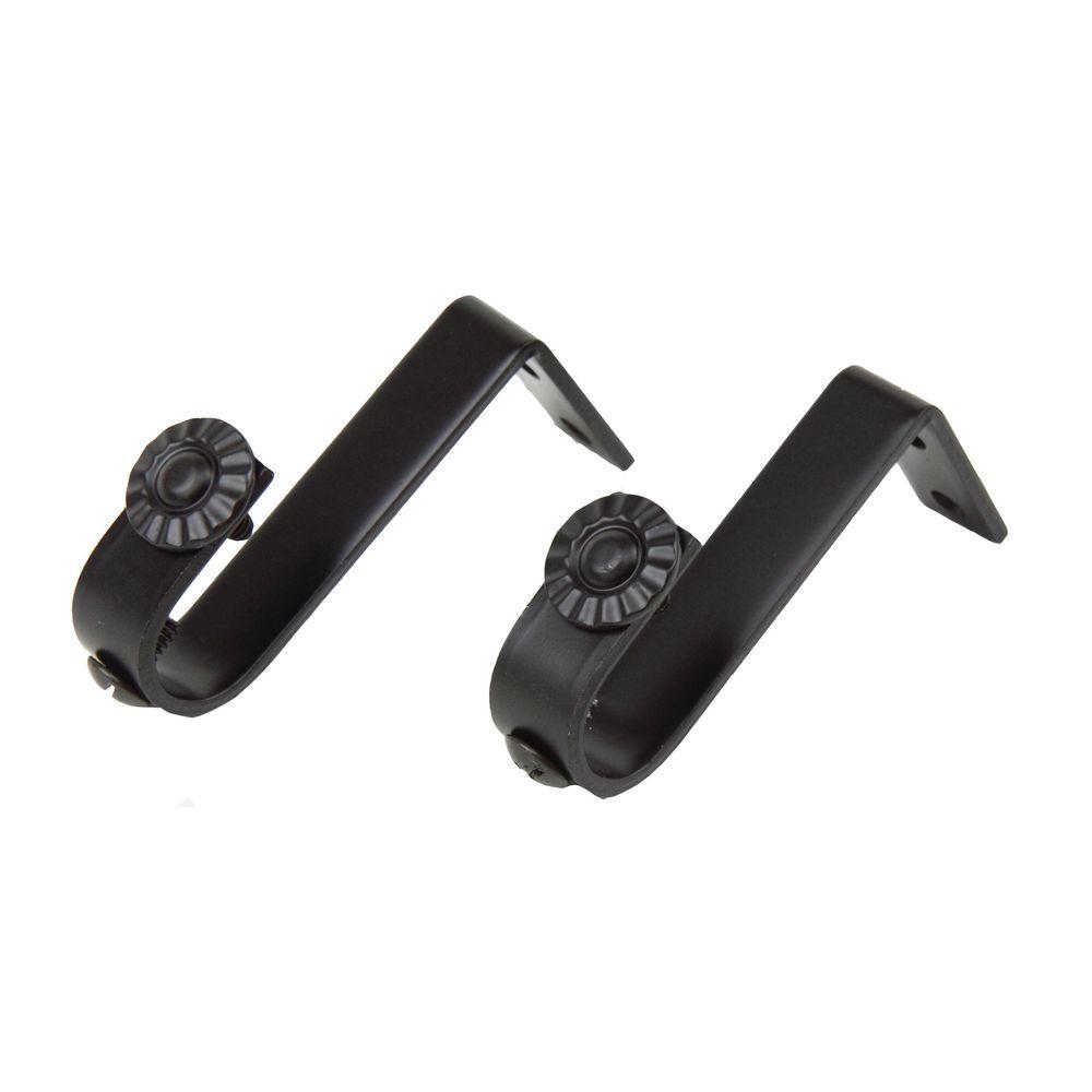 Curtain Rod Brackets Rods Hardware The Home Depot Single Rod Ceiling Bracket