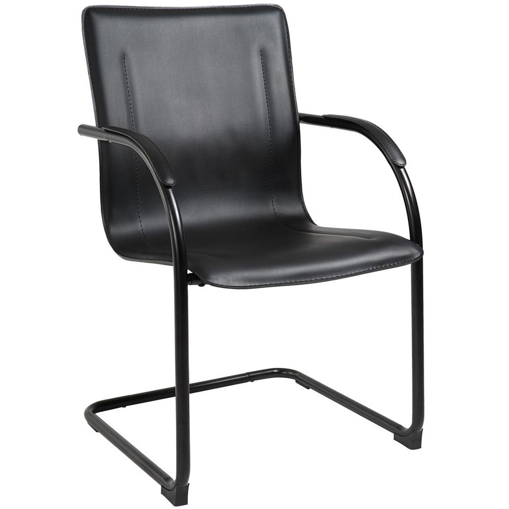 Boss 4-Piece Black Frame Black Vinyl Side Chair-B9535-4 - The Home Depot