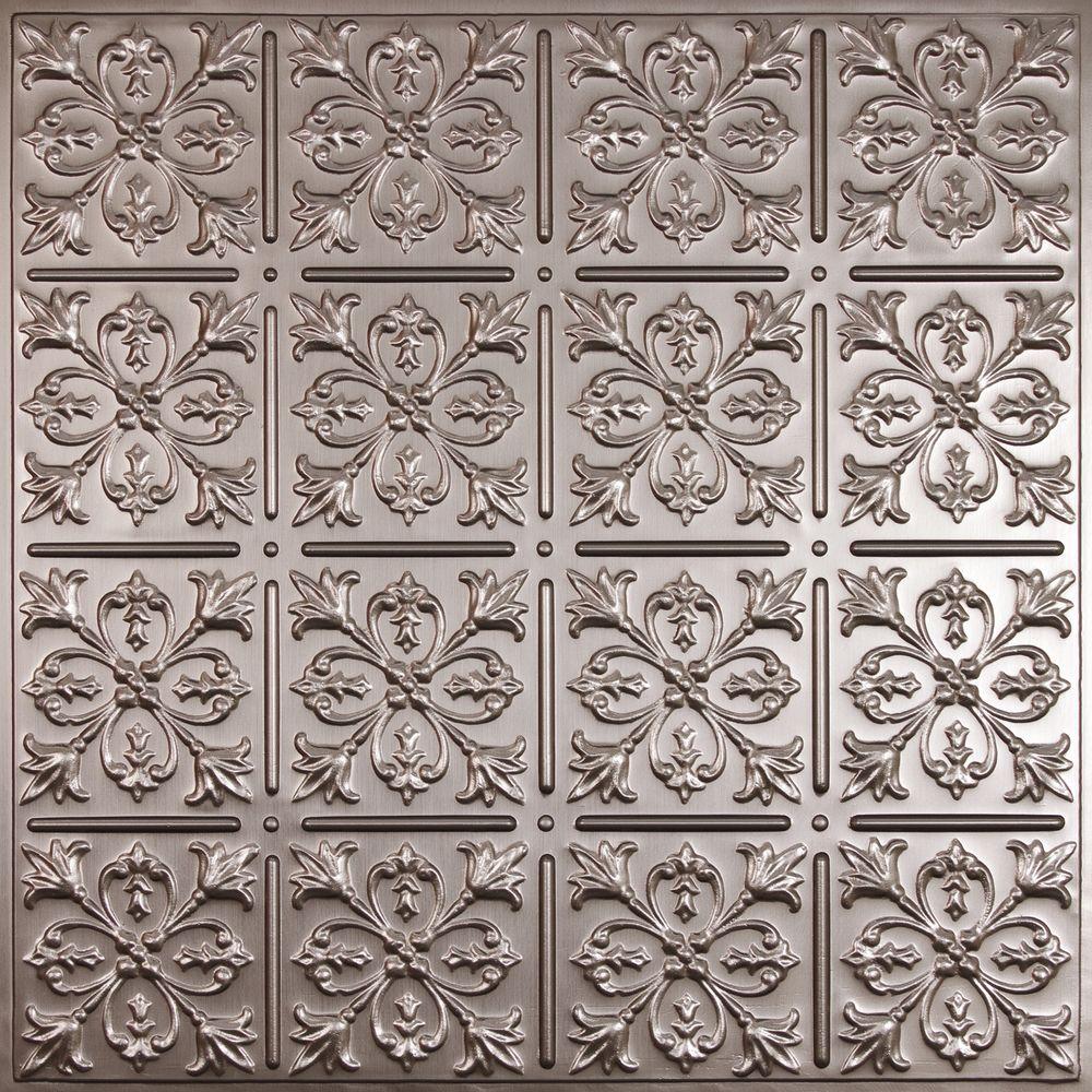Tin Style Ceiling Tiles Ceilings The Home Depot Fleur De Lis Faux Tin 2 Ft X Lay