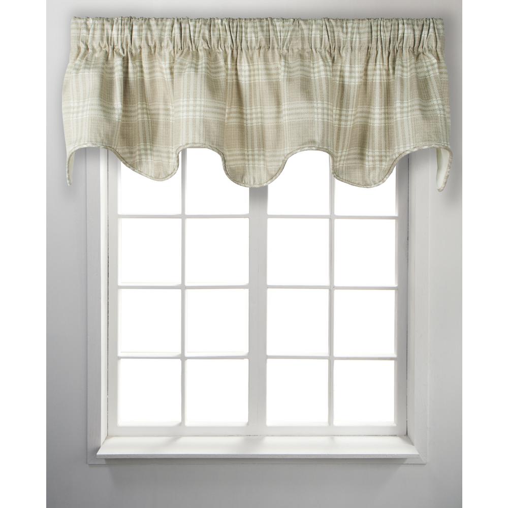 Ellis Curtain Bartlett 17 in. L Cotton Lined Scallop Valance in Natural