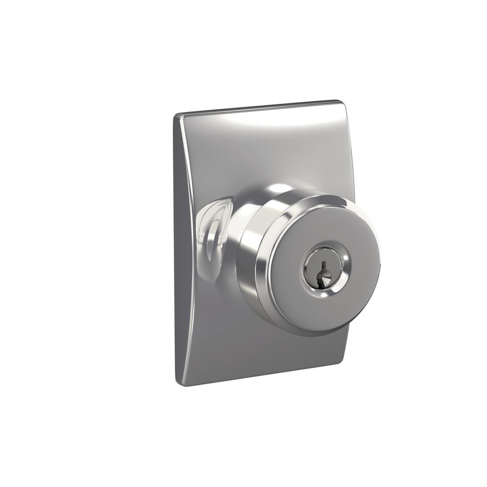 Schlage Custom Bowery Bright Chrome Century Trim Keyed Door KnobF51A BWE 625 CEN The Home Depot