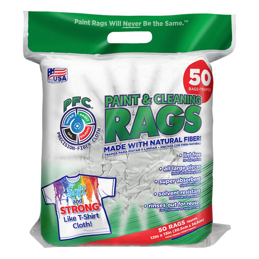 12 in. x 13.6 in. PrecisionFiber Cloth Paint and Cleaning Rags (50
