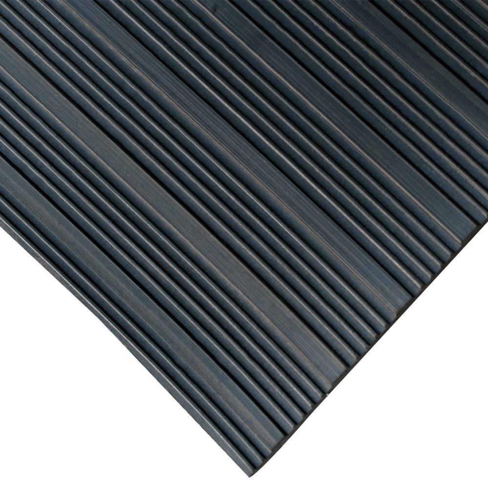 RubberCal Corrugated Composite Rib Black 3 ft. x 15 ft. Rubber