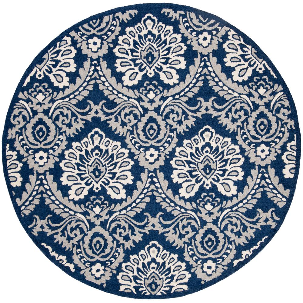 Safavieh Blossom Navy Ivory 6 Ft X Round Area Rug