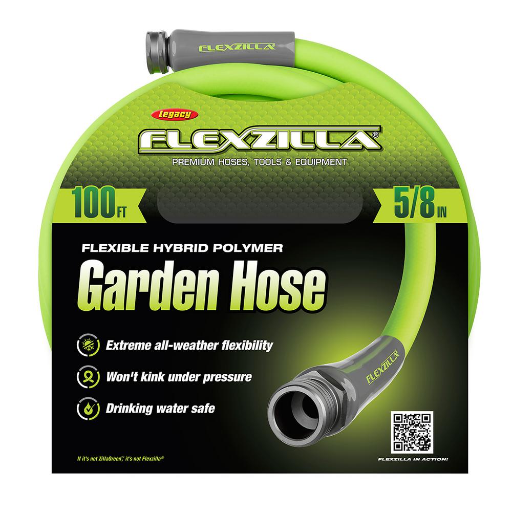 Flexzilla 5 8 In X 100 Ft Zillagreen Garden Hose With 3 4 Ght Fittings
