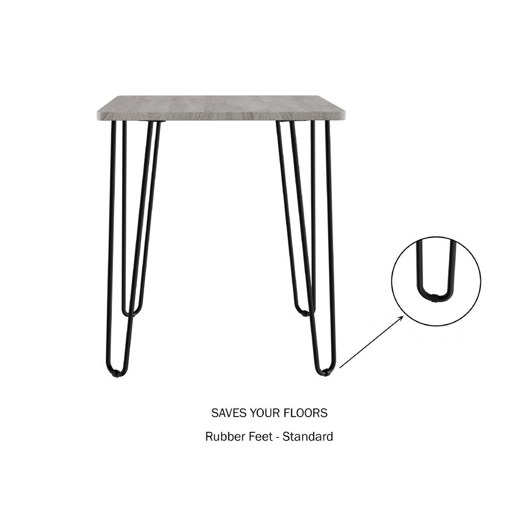Lavish Home Modern Woodgrain Industrial Style End Table With