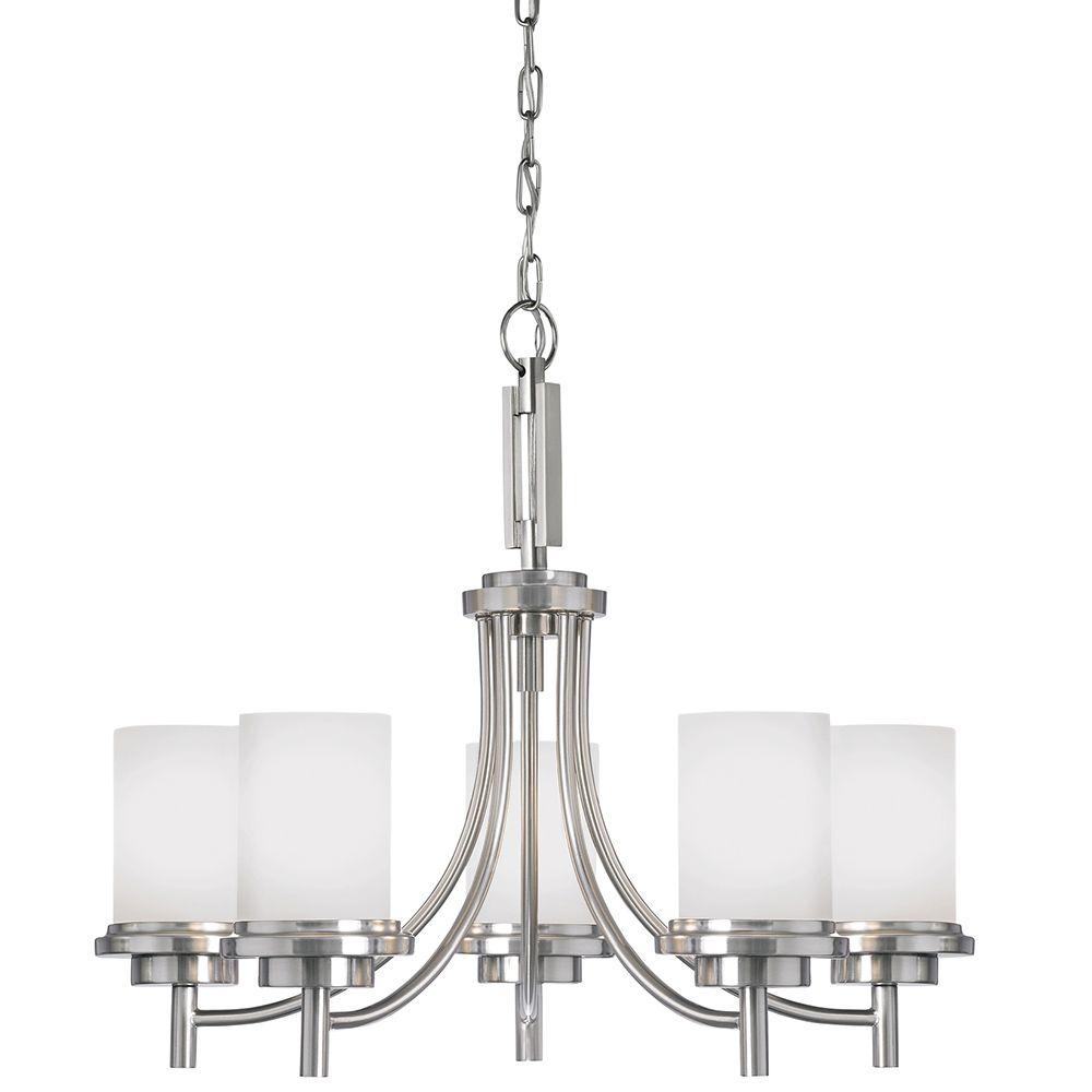 Sea Gull Lighting Winnetka 5 Light Brushed Nickel Chandelier 31661 Sea Gull Lighting Winnetka 5 Light Brushed Nickel Chandelier