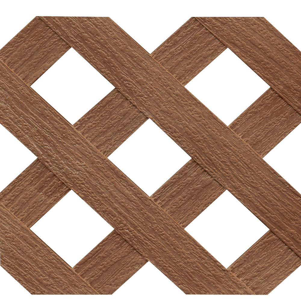 Veranda 4 ft x 8 ft California Redwood Privacy Diamond Vinyl Lattice Framed73004040 The Home
