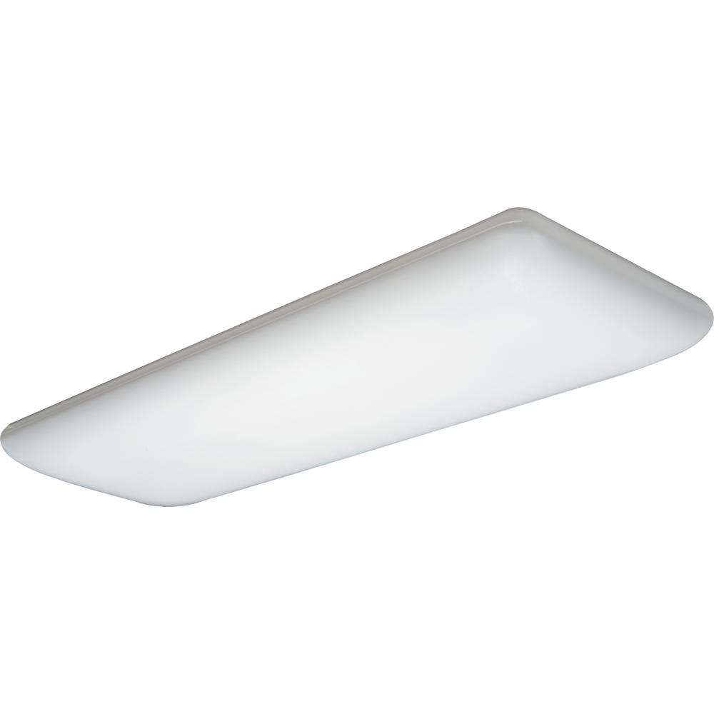 Lithonia Lighting 4 Light White Fluorescent Ceiling Light 10642re The Home Depot