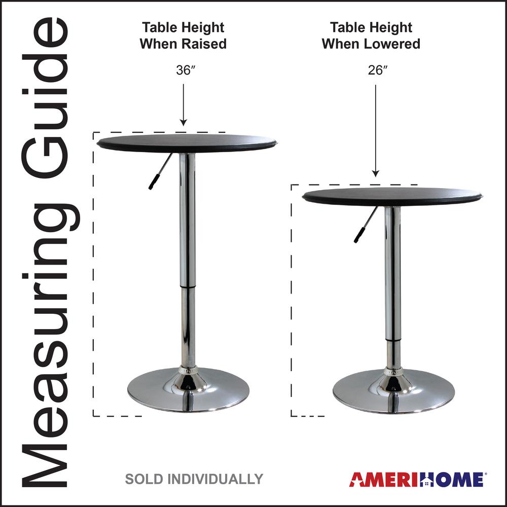 Amerihome Vintage Style 24 In Round Adjustable Height Bar Table In Black 801514 The Home Depot