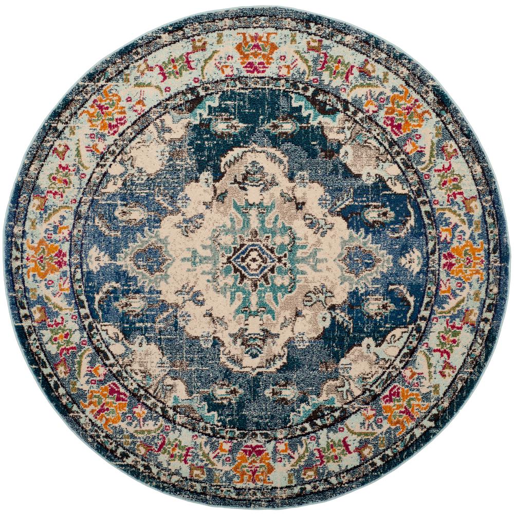 Safavieh Monaco Navy Light Blue 9 Ft X Round Area Rug