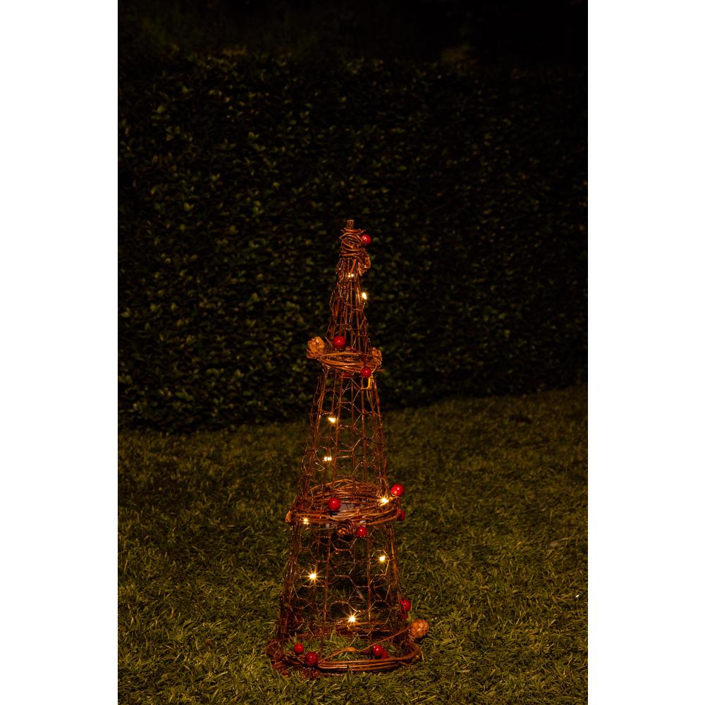 Christmas Rattan Light Up Cone Tree Decor Christmas Rattan Light Up Cone Tree Decor