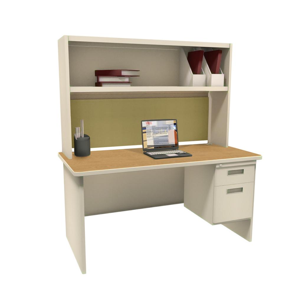 To Putty And Oak Palmetto 60 In Single File Desk With Storage To Putty And Oak Palmetto 60 In Single File Desk With Storage Shelf