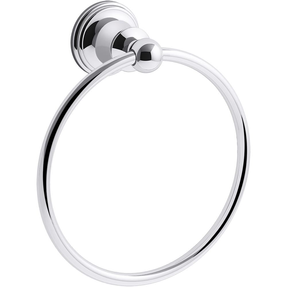 KOHLER Capliano Towel Ring In Polished Chrome K R26684 CP The Home Depot   Polished Chrome Kohler Towel Rings K R26684 Cp 64 1000 