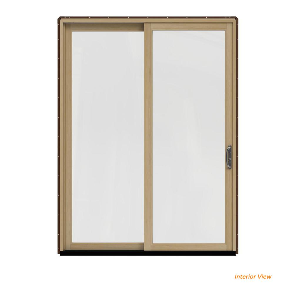 72 X 96 Sliding Patio Door Doors Exterior The 72 In X 96 W 2500 Contemporary Brown Clad Wood Right