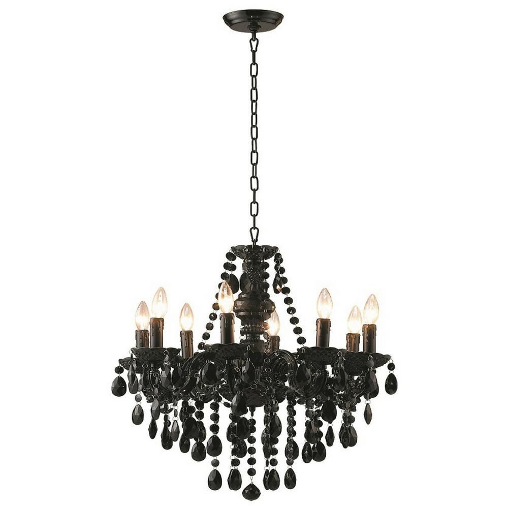 black glass chandelier 8light black glam dame jeweled chandelier plugin chandeliers lighting the home depot black glass chandelier 8light black glam dame jeweled chandelier plugin chandeliers lighting the home depot
