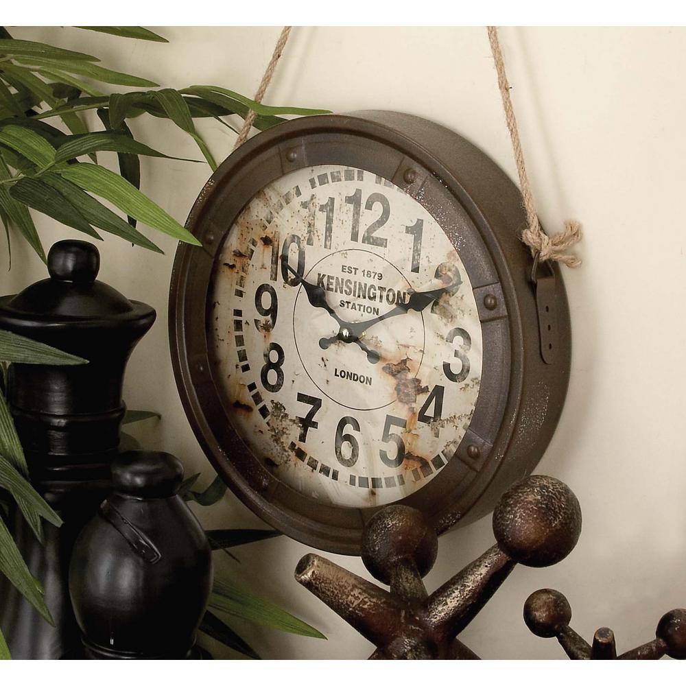 Litton Lane 3 Assorted 11 in. Vintage Round Hanging Wall Clocks-52541 ...