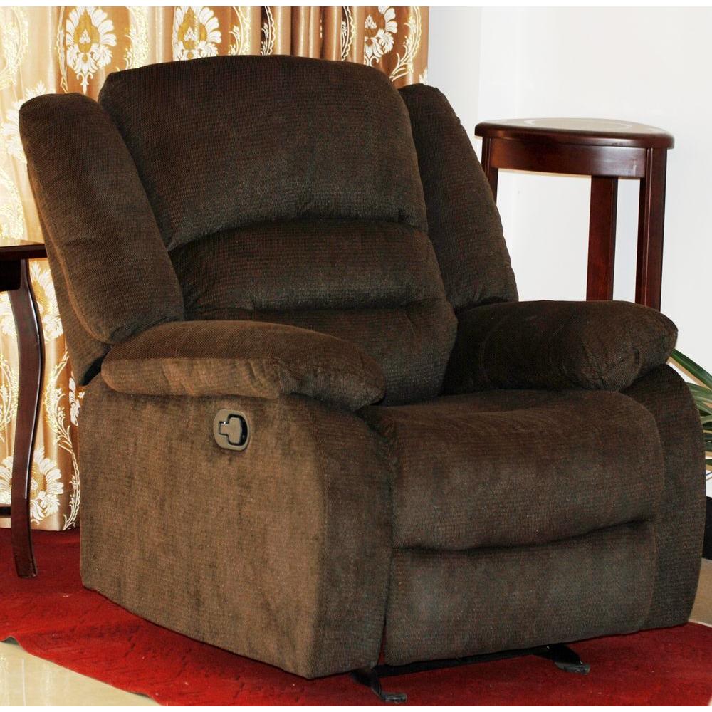 Chocolate Nadia Contemporary Microfiber Recliner Chair