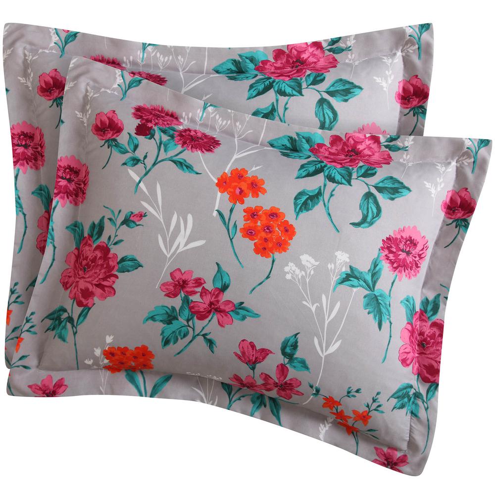 Kimley 7 Piece Pink Orange Teal Grey King Comforter Set Ymz007600