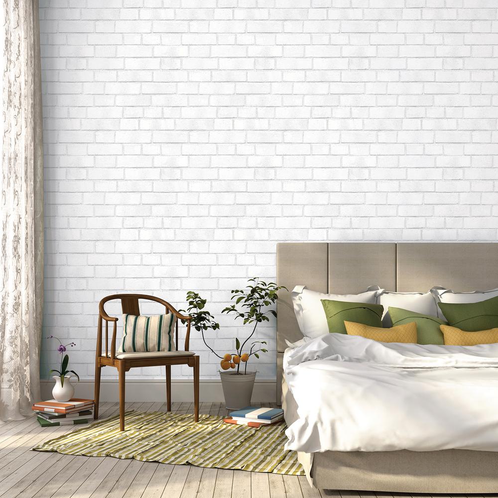 White Brick Wallpaper Home Decor The Home Depot - pale bedroom roblox