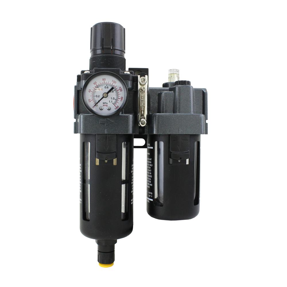 3/8 inch NPT Polycarbonate FRL Air Filter Regulator with Lubricator