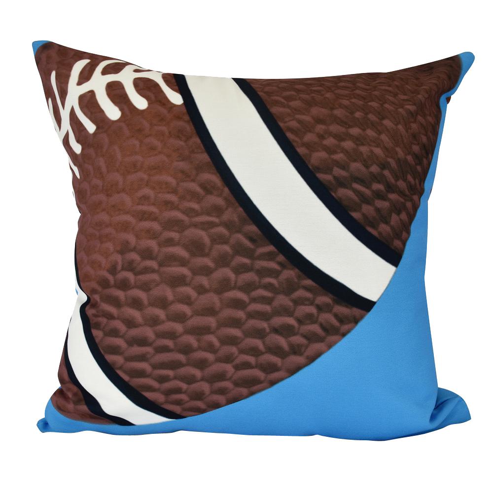 Touch Down Blue Geometric 26 In X 26 In Throw Pillow Pg879bl21