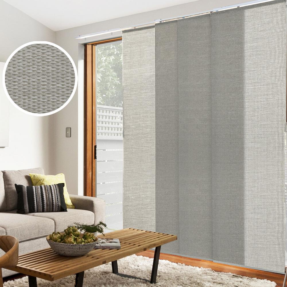 Chicology Woven Cut To Size Gray Light Filtering Adjustable Sliding   Woven Gray Chicology Panel Track Blinds Qrspwg1 64 600 