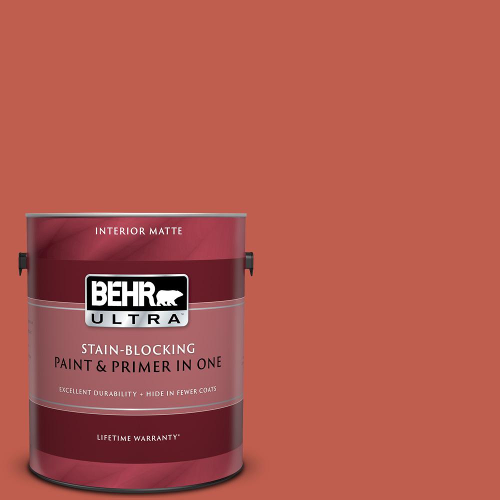 Behr Ultra 1 Gal 200d 6 Mexican Chile Matte Interior Paint And Primer In One