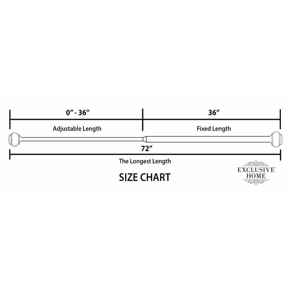 36 In 72 In Adjustable Length 1 In Dia Single Curtain Rod Kit