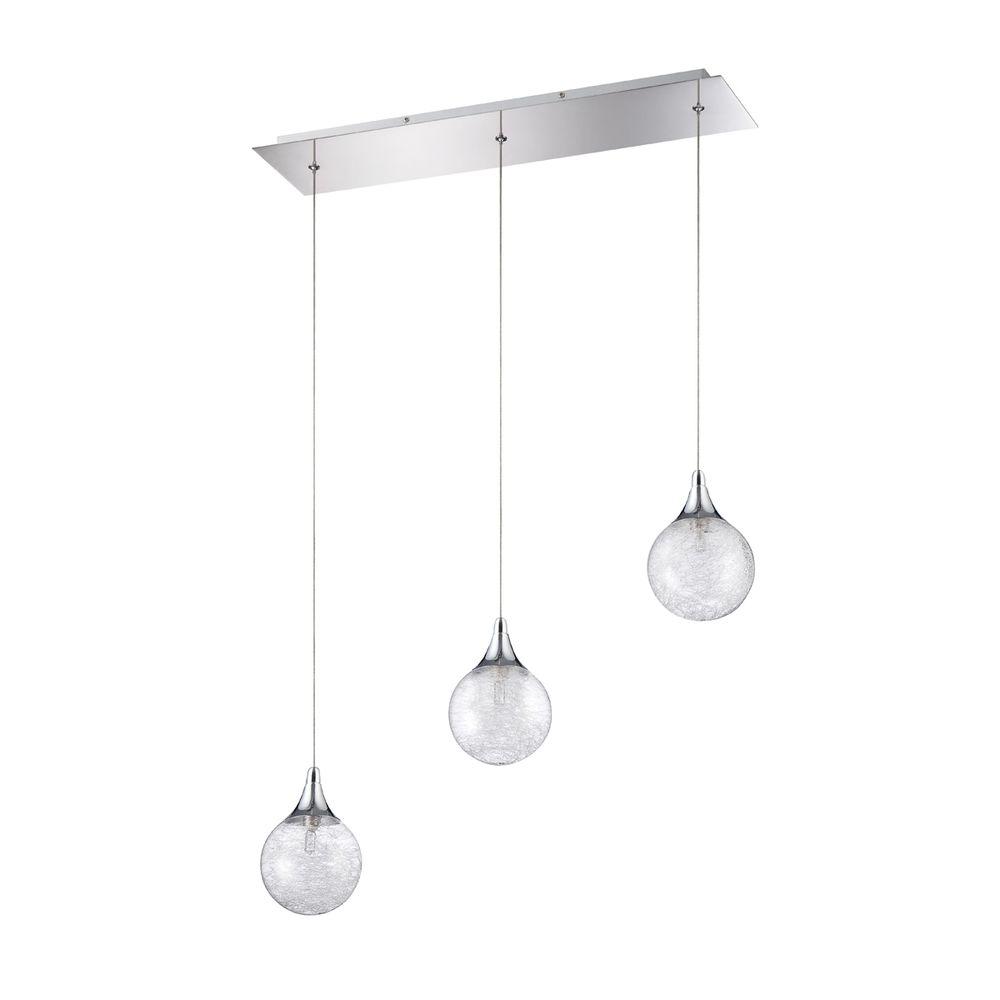 Designers Choice Collection Fybra Series 3 Light Chrome Pendant Bar Designers Choice Collection Fybra Series 3 Light Chrome Pendant Bar