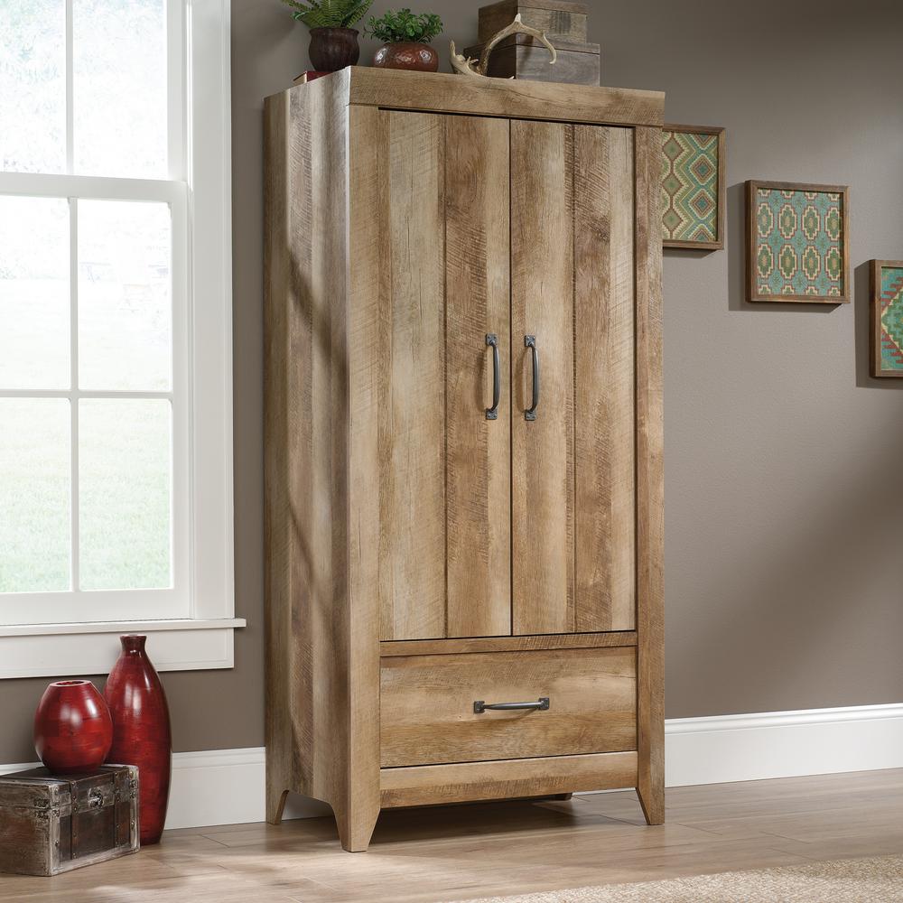 Sauder Adept Craftsman Oak Wardrobe Storage Cabinet 424141 The