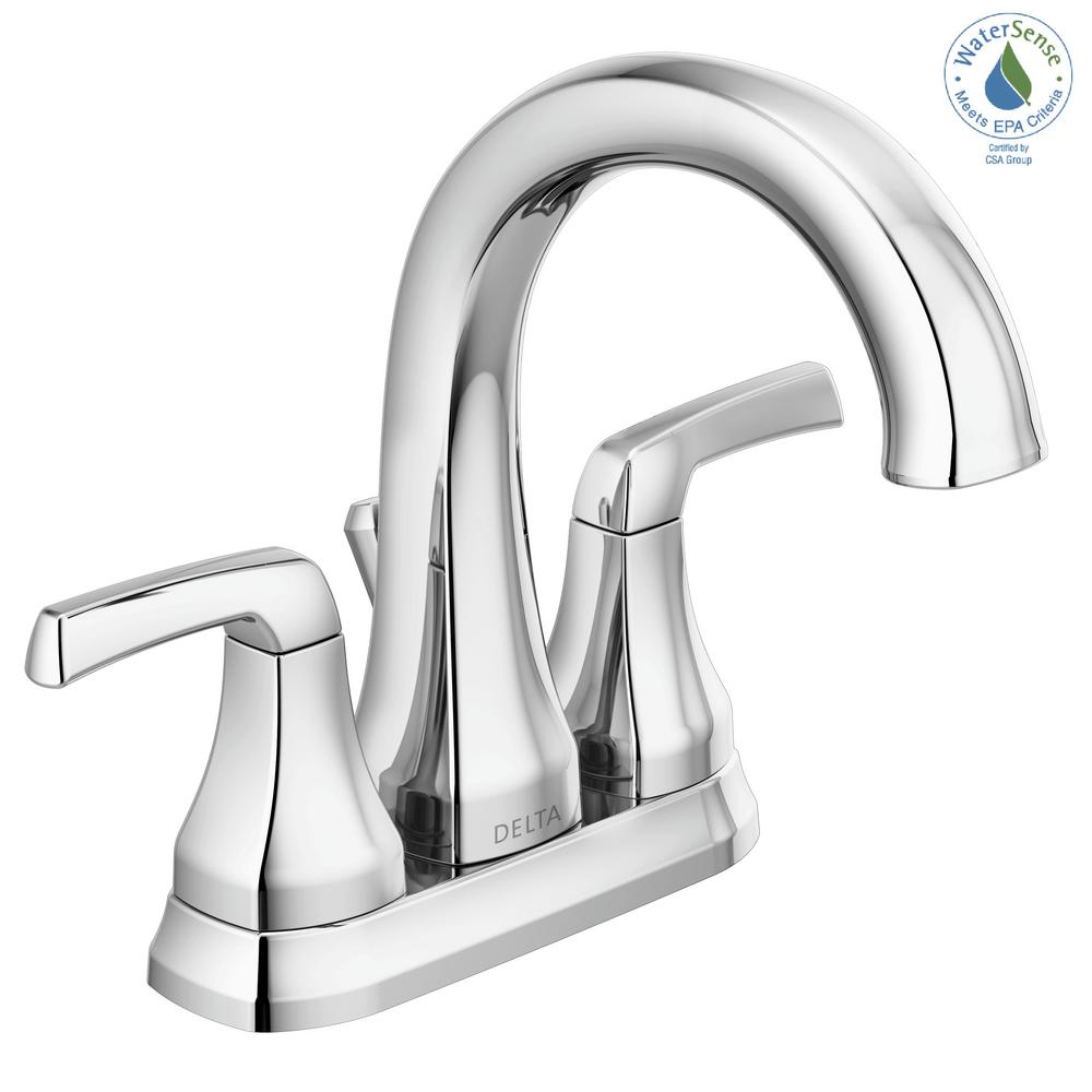 Delta Portwood 4 In Centerset 2 Handle Bathroom Faucet In Chrome 25770lf The Home Depot