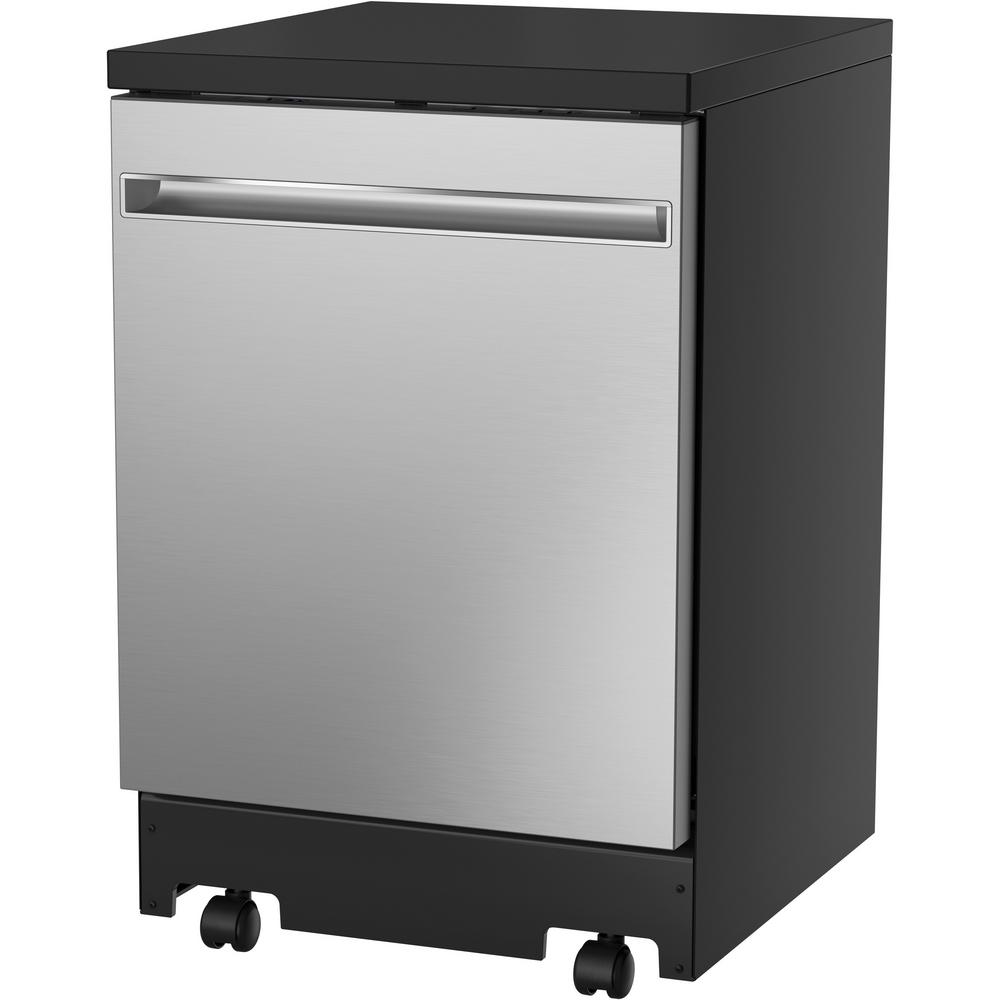 Ge Portable Dishwasher In Stainless Steel With 12 Place Settings