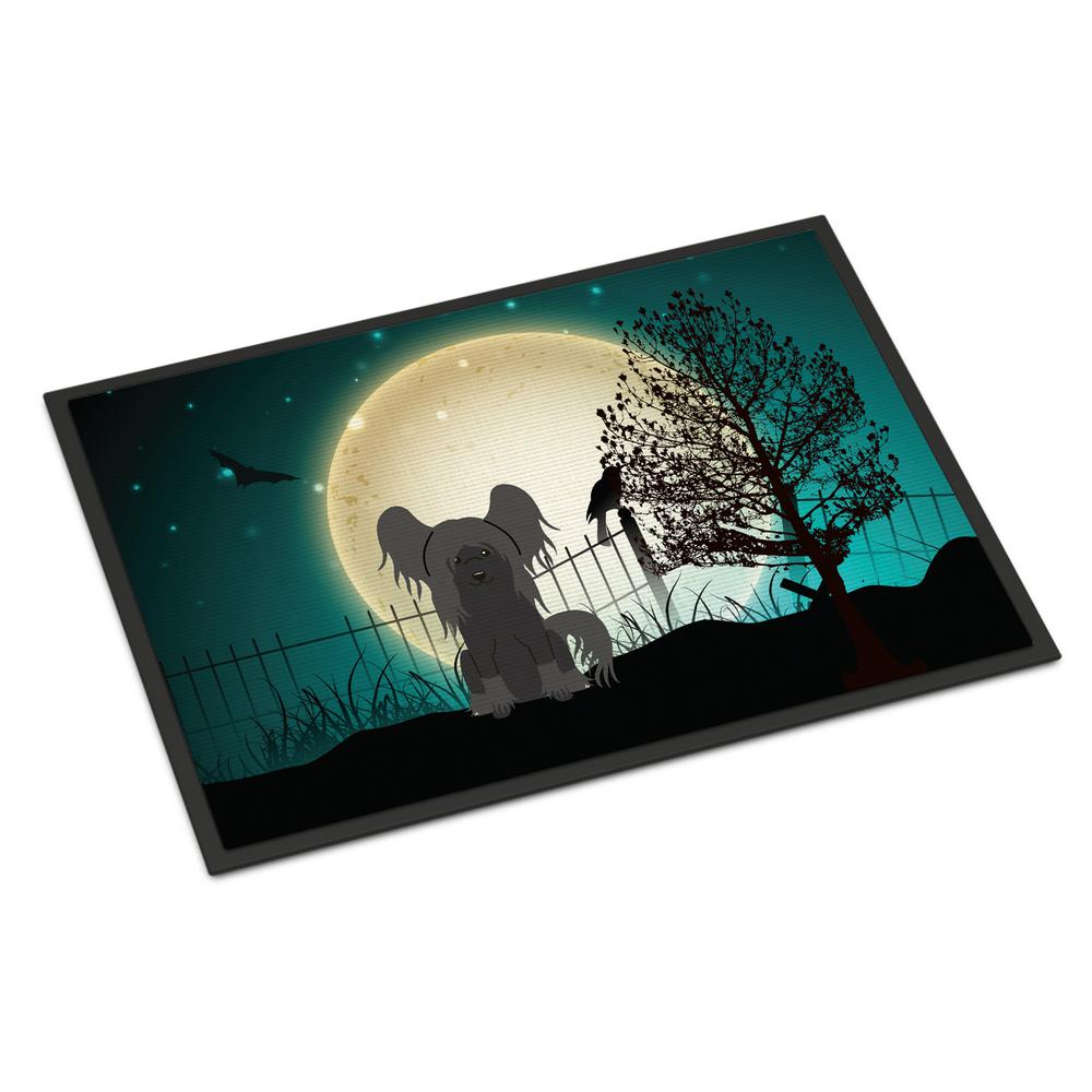 Caroline S Treasures 18 In X 27 In Indoor Outdoor Halloween Scary French Bulldog Black White Door Mat Bb2202mat The Home Depot