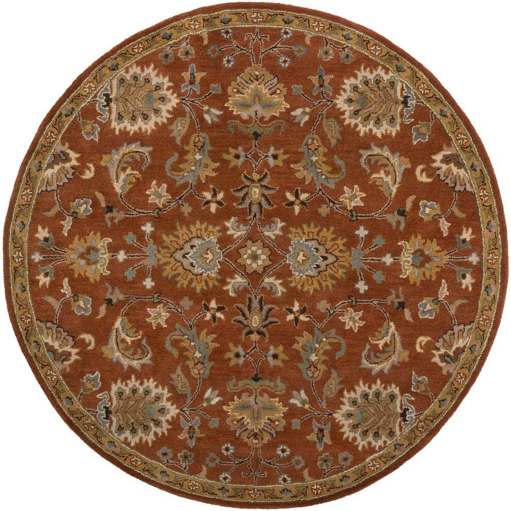 Artistic Weavers Middleton Mallie Rust 8 ft. x 8 ft. Round Indoor Area ...