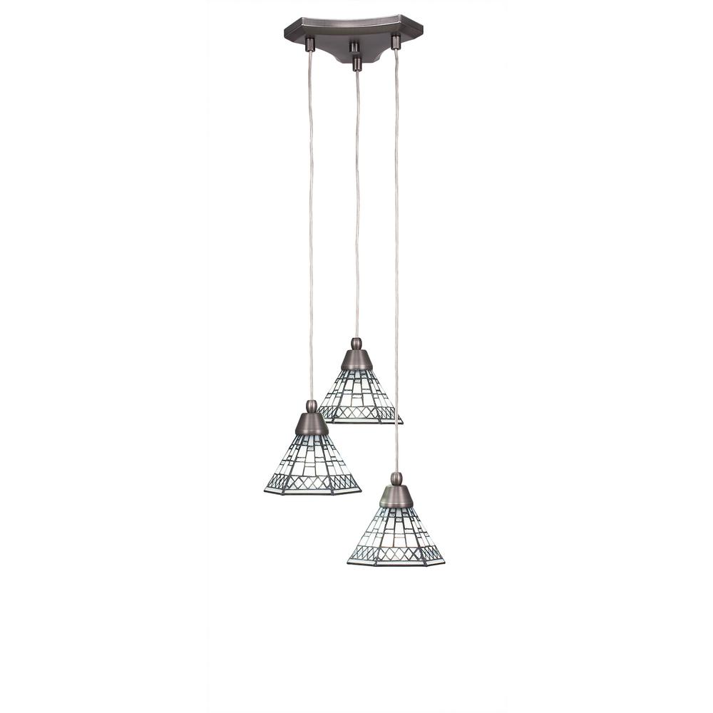 Pewter Standard Cambridge Lighting The Home Depot 3 Light Brushed Nickel Pendant