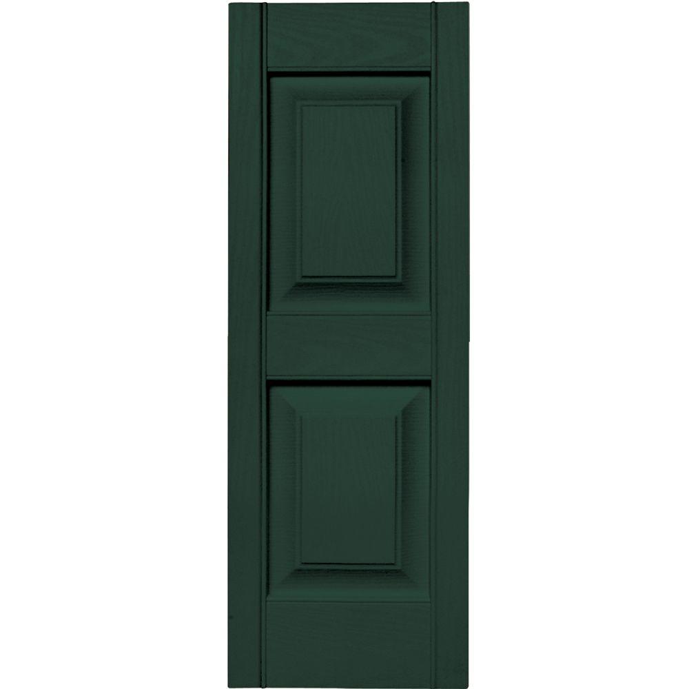 Builders Edge 12 in. x 35 in. Raised Panel Vinyl Exterior Shutters Pair