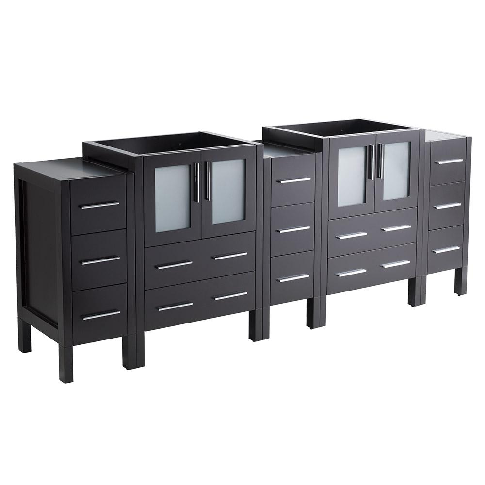 Fresca 72 in. Torino Modern Double Bathroom Vanity in Espresso