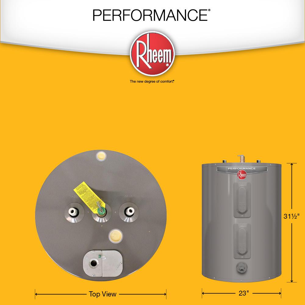 Rheem Performance 38 Gal Short 6 Year 4500 4500 Watt Elements Electric Tank Water Heater Xe38s06st45u1 The Home Depot