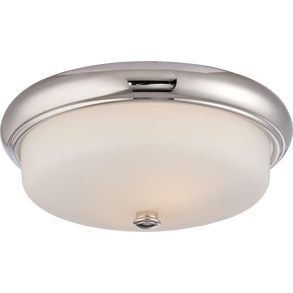 Glomar Lillian 2 Light Polished Nickel Flushmount Cli Sc324031 The Glomar Lillian 2 Light Polished Nickel Flushmount