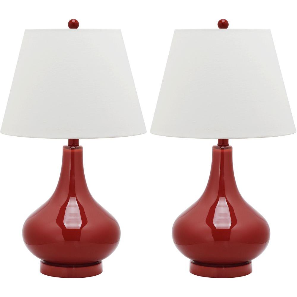 red and white lamp