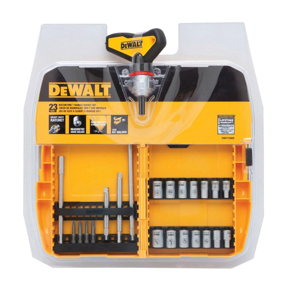 DEWALT Ratcheting THandle Socket SetDWHT70808 The Home Depot