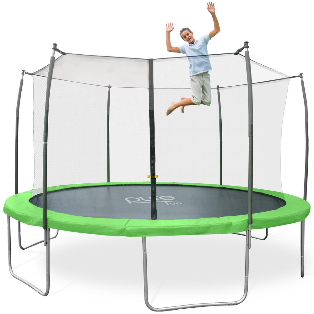 Pure Fun Dura Bounce 15 Ft Outdoor Trampoline Set 9315ts The Home Depot