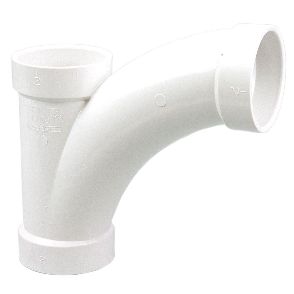 4 In PVC DWV All Hub Long Radius Sanitary Tee C4812LHD4 The Home Depot