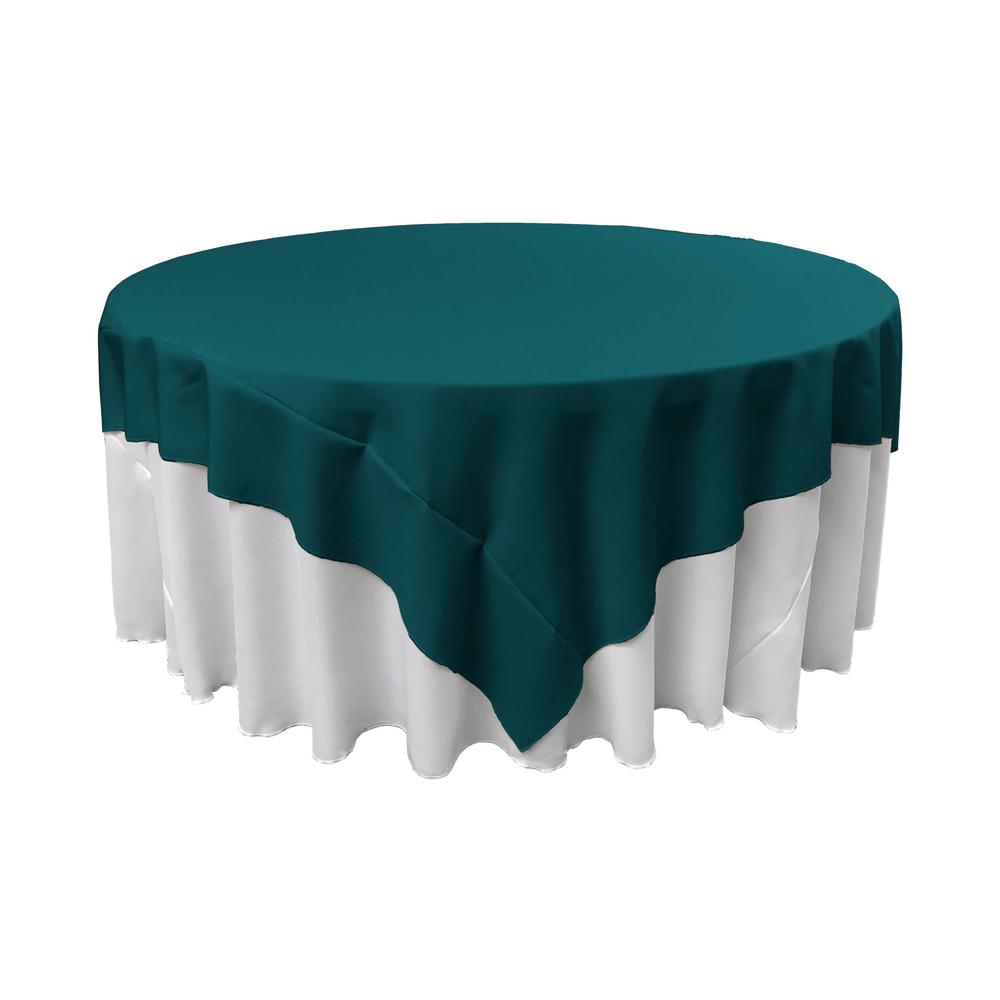 LA Linen 72 in. x 72 in. Dark Teal Polyester Poplin Square TableclothTCpop72x72_TealDrkP82