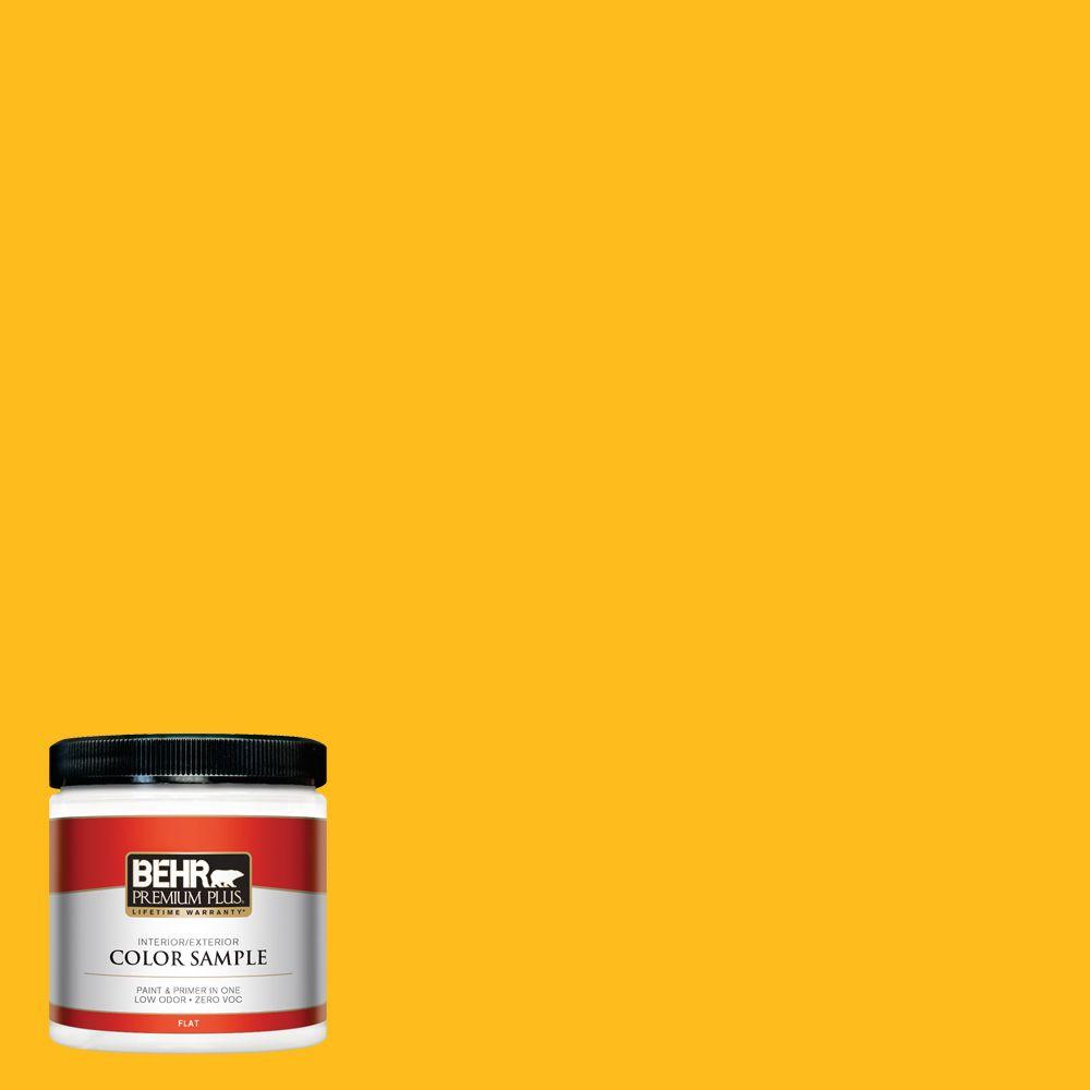 Behr Premium Plus 8 Oz P290 7 Laser Lemon Flat Interior Exterior P290 7 Laser Lemon Flat Interior Exterior Paint And Primer In One Sample