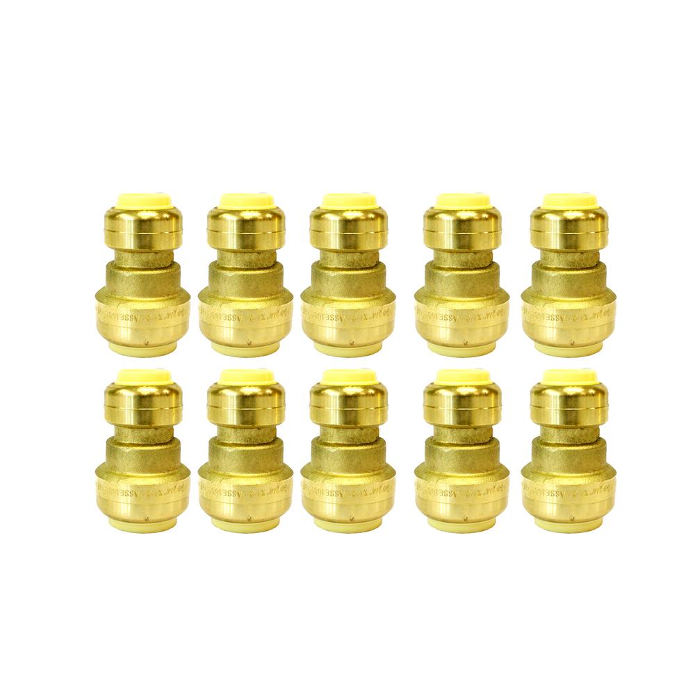 1/2 in. Brass Push Connect Plumbing Fitting 90° Elbow (10Pack)440103 The Home Depot
